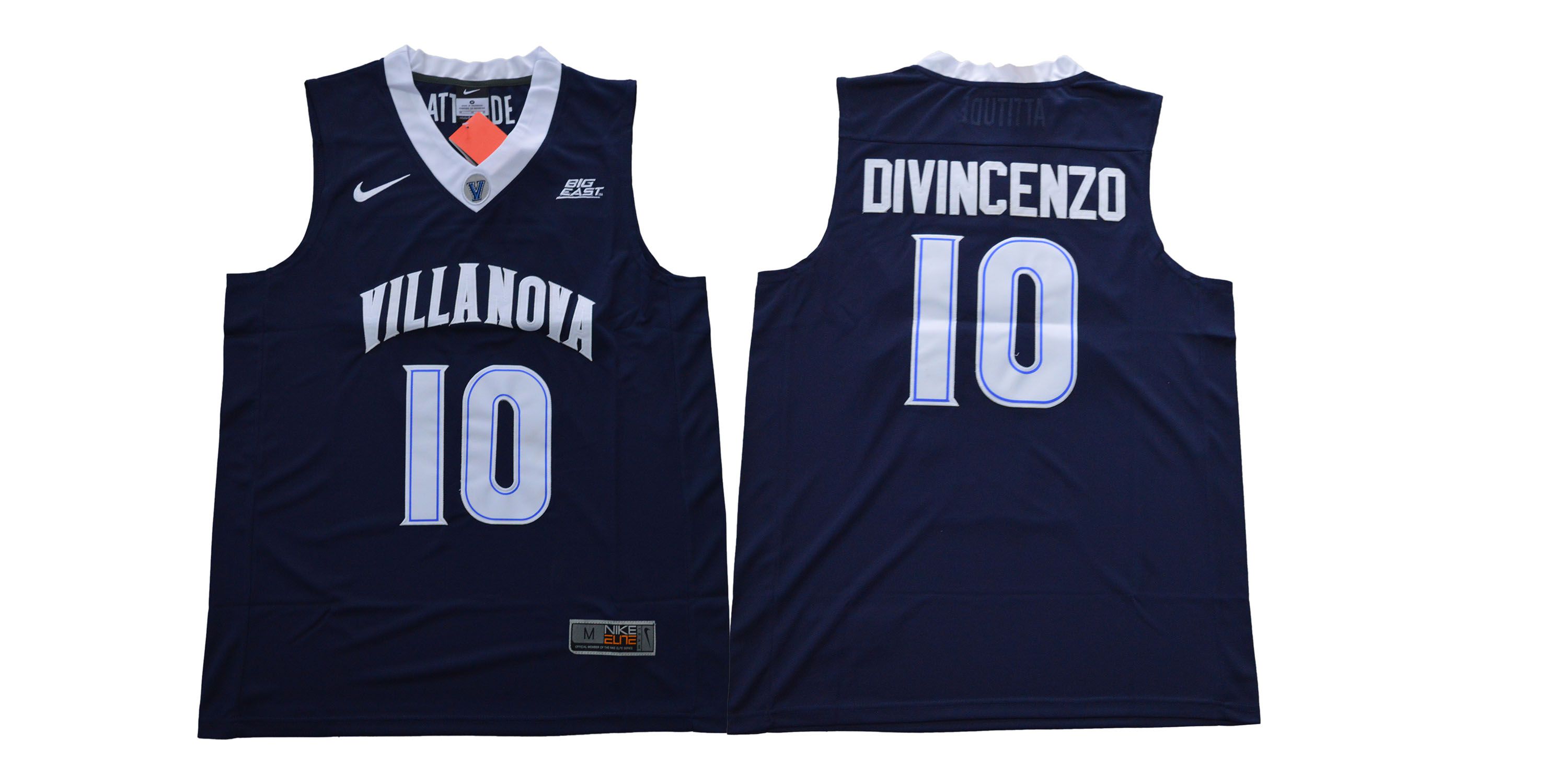 Men Villanova #10 Divincenzo Blue Nike NCAA Jerseys1